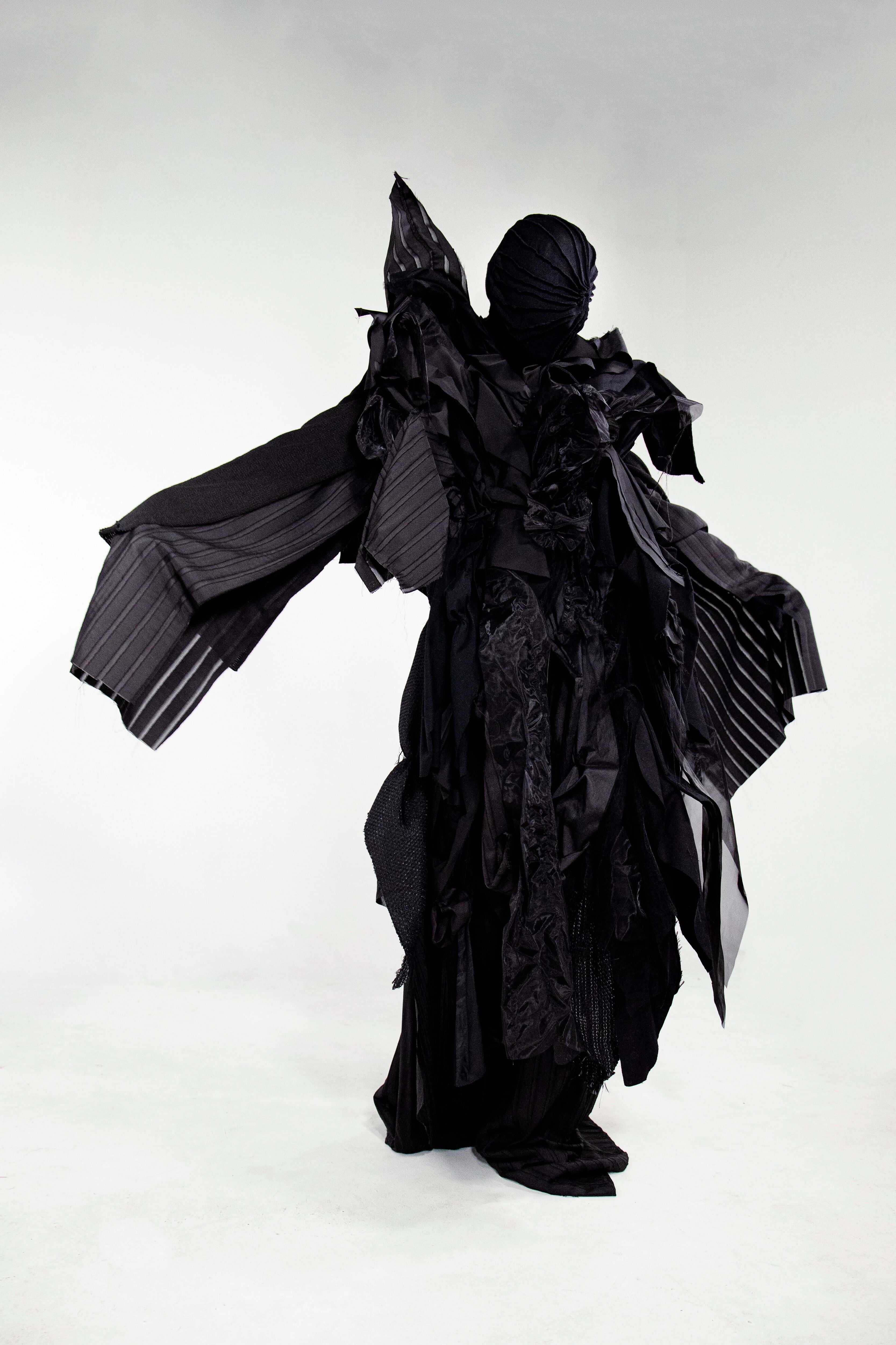 Artistic Black Fabric Ensemble