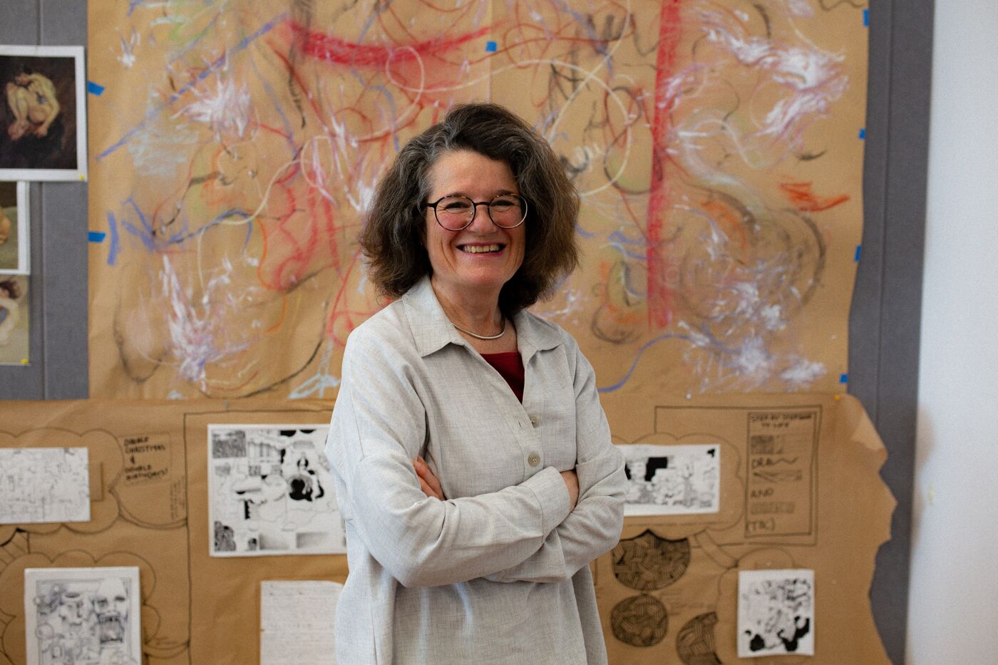 Smiling Woman in a Studio