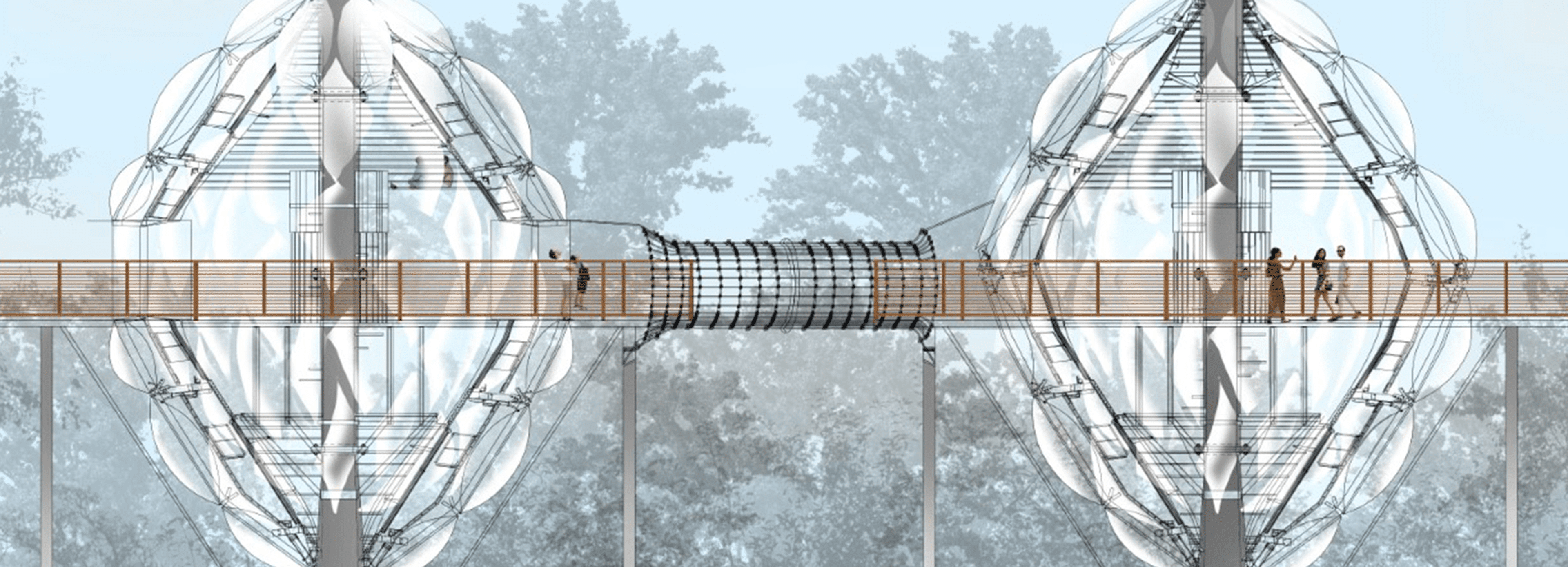 Pasarela forestal futurista