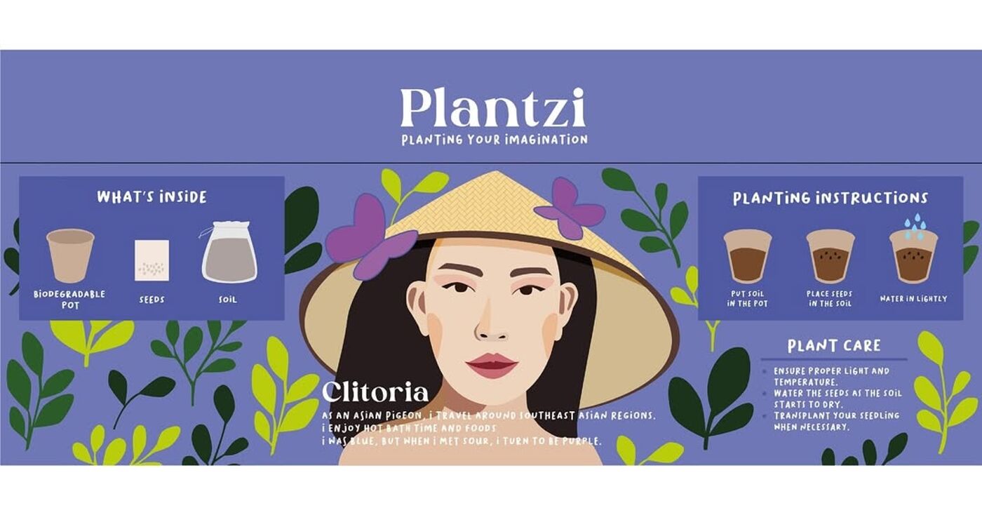 Plantzi "Clitoria" Packaging Design