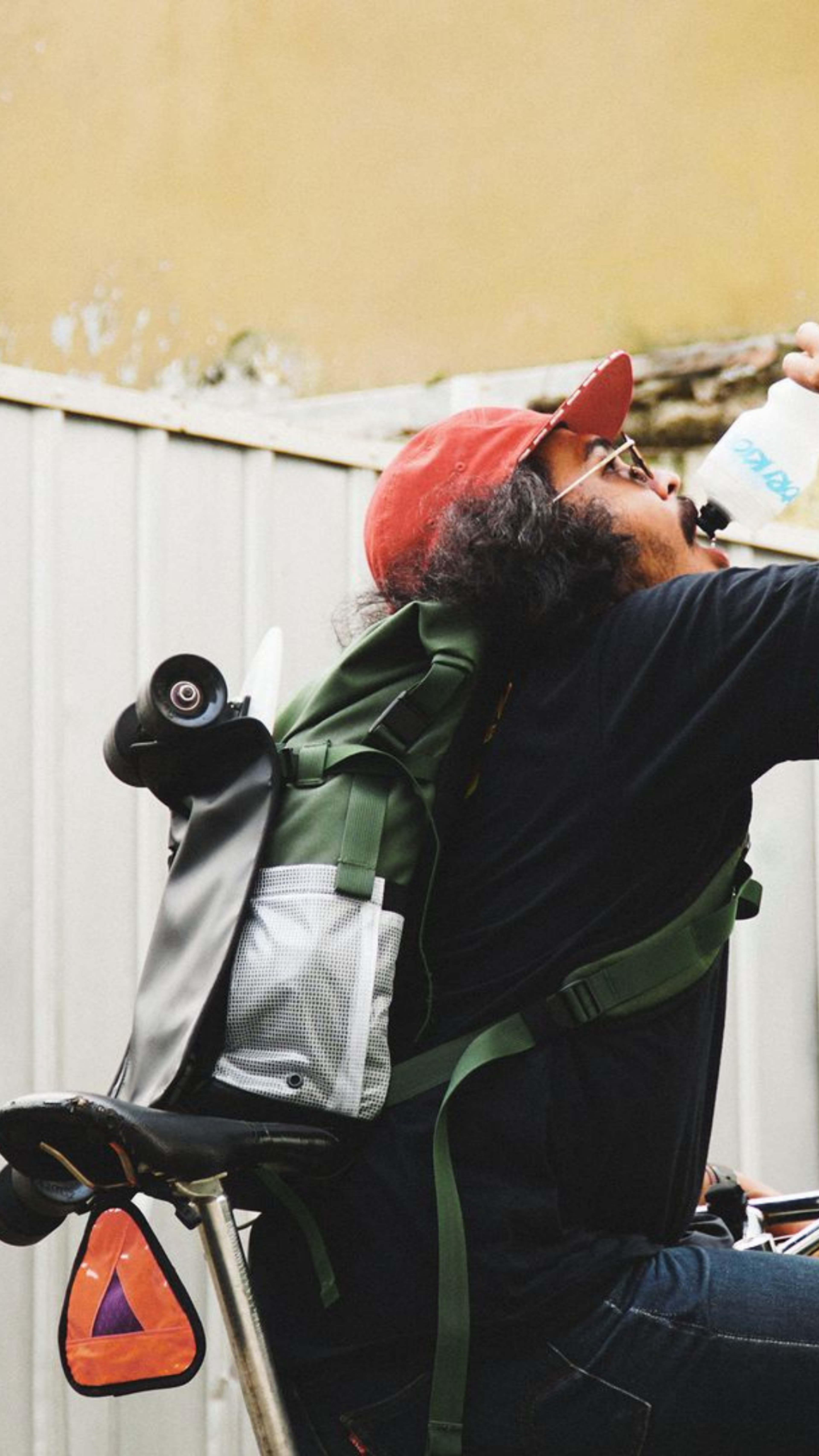 Cyclist Quenching Thirst