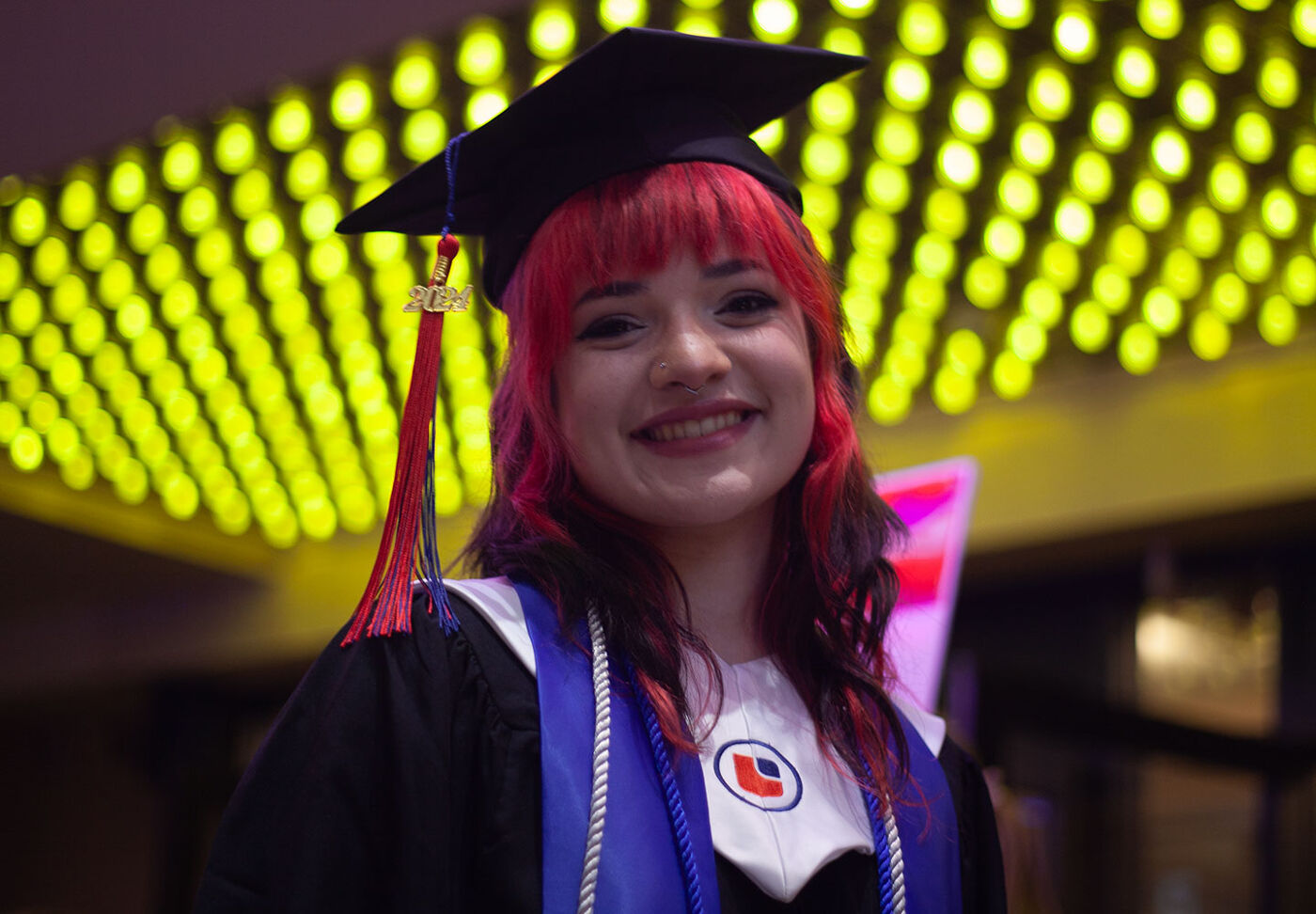 Graduation Celebration Under Bright Lights