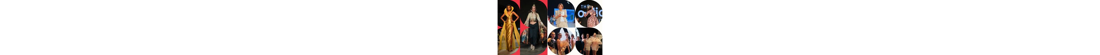 A collage showcasing the dynamic range of fashion design, from elegant to edgy, at a vibrant runway event.