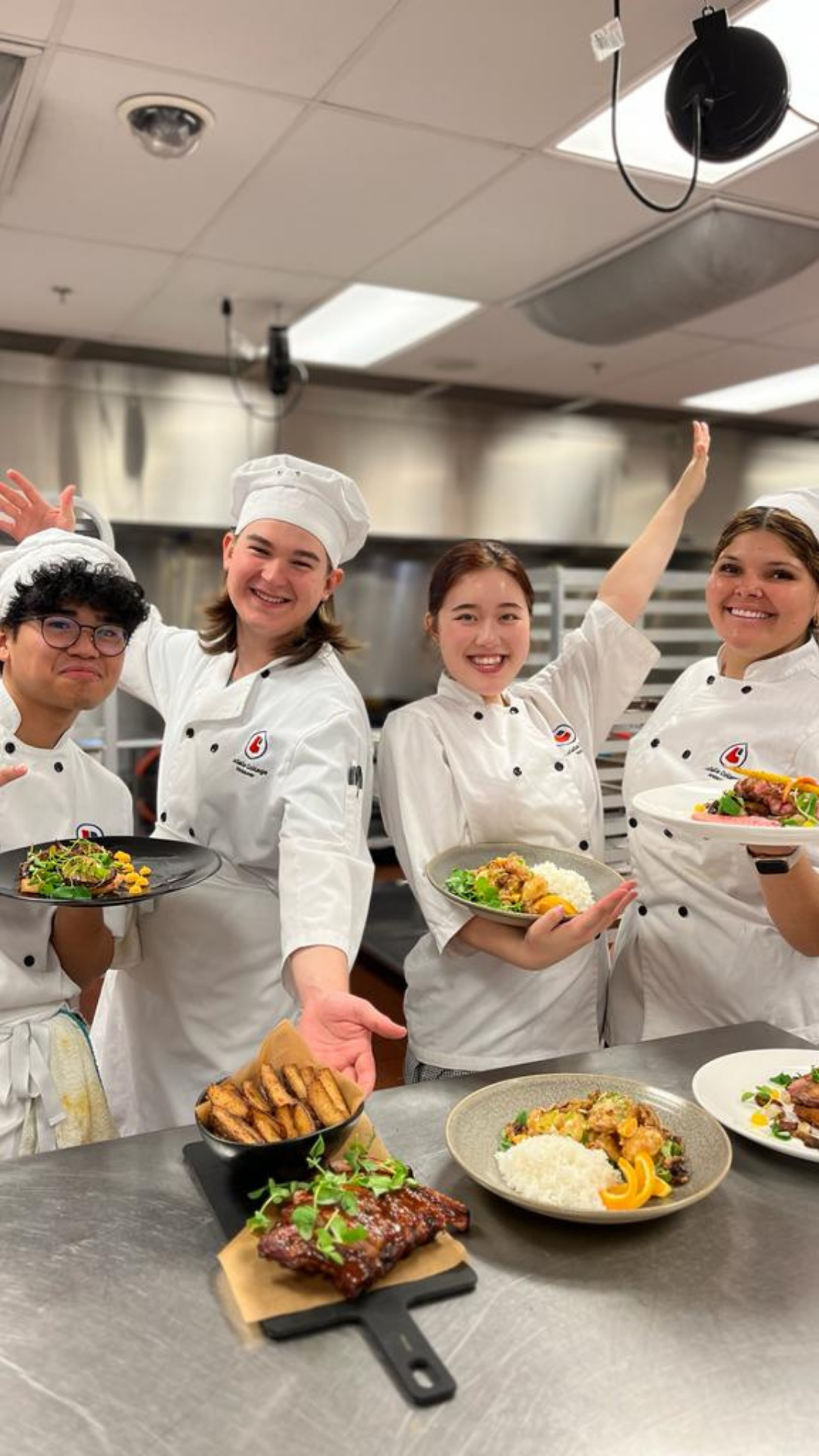 Culinary Students Presenting Their Dishes